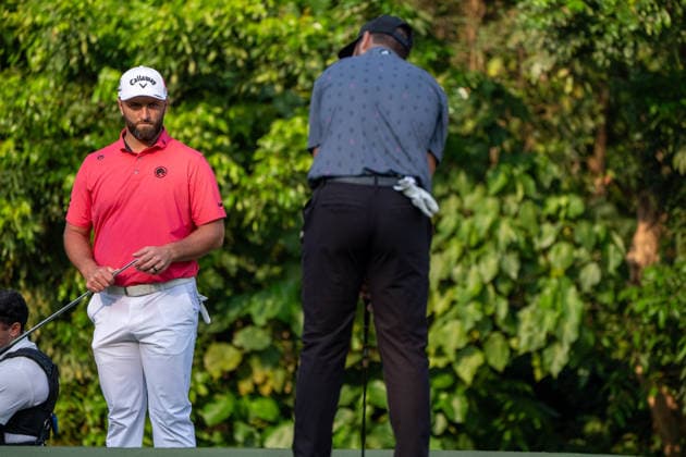HONGKONG LIV-GOLF Spanish professional golfer, Jon Rahm during a game in Fanling Golf Course where LIV Golf Hong Kong is being held in Hong Kong, March 7, 2026. NEXPHER Vernon Yuen HONG KONG