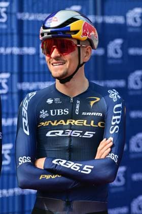 British Thomas Pidcock of Pinarello Q36.5 Pro Cycling pictured at the start of the men elite Strade Bianche one day cycling race, 203km from and to Siena, Italy on Saturday 07 March 2026. DIRKxWAEM  x166726241x