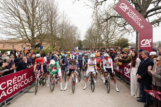 Start of the race during the Strade Bianche (White Roads) a 203 km one day cycling race from and to Siena (Tuscany), Italy - Saturday March 7, 2025 - - cycling  Copyright: xMassimoxPaolone LaPressex