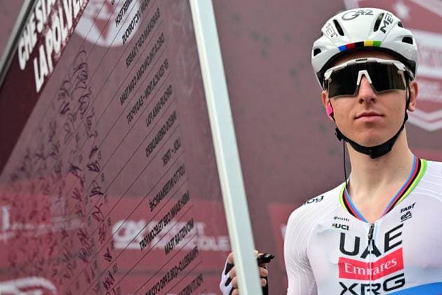 Slovenian Tadej Pogacar of UAE Team Emirates - XRG pictured at the start of the men elite Strade Bianche one day cycling race, 203km from and to Siena, Italy on Saturday 07 March 2026. DIRKxWAEM  x166728302x