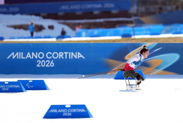 (260307) -- TESERO, March 7, 2026 -- Wang Shiyu of China competes during the women s sprint sitting final of para biathon at the Milan-Cortina 2026 Paralympic Winter games, Winterspiele,Spiele, Summer games in Tesero, Italy, March 7, 2026. ) (SP)ITALY-TESERO-PARALYMPIC WINTER GAMES-PARA BIATHLON-WOMEN S SPRINT SITTING HouxZhaokang 