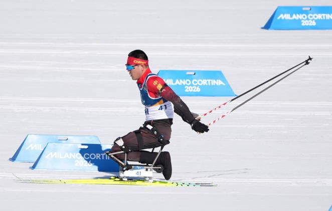 (260307) -- TESERO, March 7, 2026 -- Wang Tao of China competes during the men s sprint sitting final of para biathon at the Milan-Cortina 2026 Paralympic Winter games, Winterspiele,Spiele, Summer games in Tesero, Italy, March 7, 2026. ) (SP)ITALY-TESERO-PARALYMPIC WINTER GAMES-PARA BIATHLON-MEN S SPRINT SITTING LianxZhen 