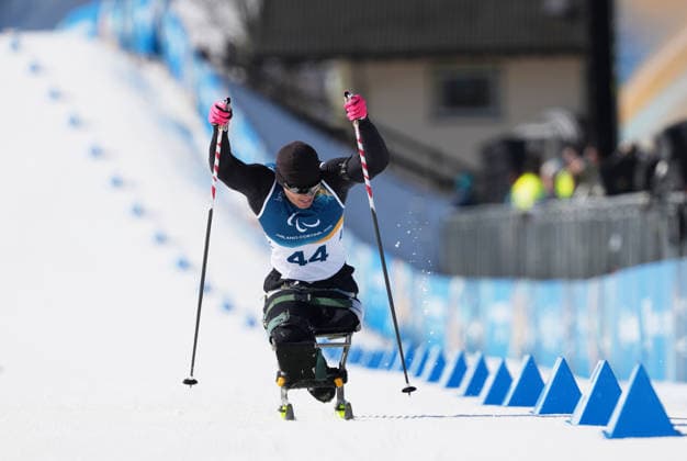 (260307) -- TESERO, March 7, 2026 -- Liu Zixu of China competes during the men s sprint sitting final of para biathon at the Milan-Cortina 2026 Paralympic Winter games, Winterspiele,Spiele, Summer games in Tesero, Italy, March 7, 2026. ) (SP)ITALY-TESERO-PARALYMPIC WINTER GAMES-PARA BIATHLON-MEN S SPRINT SITTING HouxZhaokang 