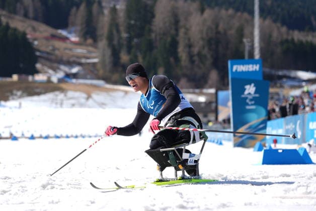 (260307) -- TESERO, March 7, 2026 -- Liu Zixu of China reacts after the men s sprint sitting final of para biathon at the Milan-Cortina 2026 Paralympic Winter games, Winterspiele,Spiele, Summer games in Tesero, Italy, March 7, 2026. ) (SP)ITALY-TESERO-PARALYMPIC WINTER GAMES-PARA BIATHLON-MEN S SPRINT SITTING HouxZhaokang 