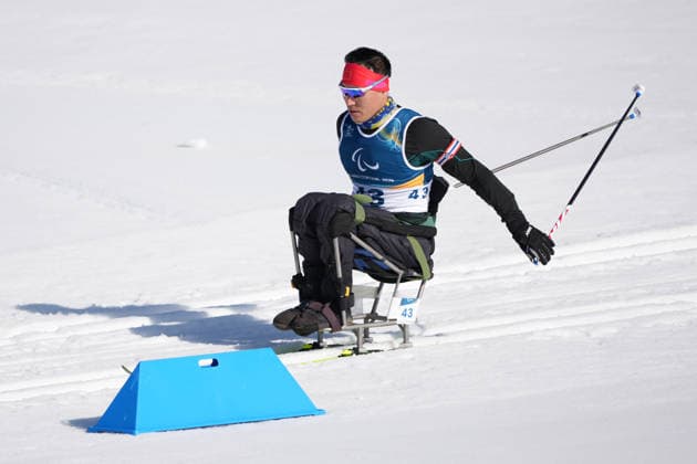 (260307) -- TESERO, March 7, 2026 -- Mao Zhongwu of China competes during the men s sprint sitting final of para biathon at the Milan-Cortina 2026 Paralympic Winter games, Winterspiele,Spiele, Summer games in Tesero, Italy, March 7, 2026. ) (SP)ITALY-TESERO-PARALYMPIC WINTER GAMES-PARA BIATHLON-MEN S SPRINT SITTING LianxZhen 