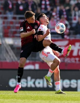 07 03 2026 Soccer Season 2025 2026 2 Soccer Bundesliga 25 Matchday 1 FC Nürnberg FCN Club Fortuna Düsseldorf F95 Sportfoto Zink DaMa xdaxmax DFL regulations prohibit any use of photographs as image sequences and or quasi video only for editorial use Finn Ole Becker 25, 1 FC Nürnberg FCN Florent Muslija 24, Fortuna Düsseldorf F95