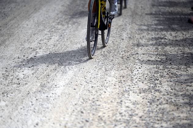 illustration picture shows the gravel road during the men elite Strade Bianche one day cycling race, 203km from and to Siena, Italy on Saturday 07 March 2026. DIRKxWAEM  x166733533x
