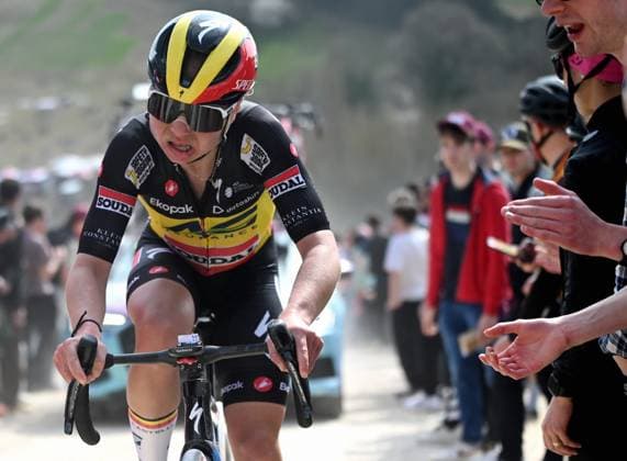 Belgian Justine Ghekiere of AG Insurance-Soudal Team pictured in action during the women elite Strade Bianche one day cycling race, 133km from and to Siena, Italy, on Saturday 07 March 2026. ELIASxROM  x166735326x