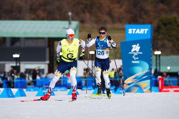 260307 Zebastian Modin of Sweden with guide Emil Talsi competes in men s sprint vision impaired biathlon on March 7, 2026 in Val di Fiemme. Photo: Oscar Olsson Swedish Parasport Federation BILDBYRAN kod XY XY0100 skidskytte biathlon skiskyting 2026 paralympics day 1 para biathlon mens sprint sitting bbeng paralympic games paralympics paralympiska spel paralympiske leker vinter-paralympics winter paralympics milano cortina 2026 milano cortina 2026 winter paralympic games paraskidskytte *** 260307 Zebastian Modin of Sweden with guide Emil Talsi competes in men s sprint vision impaired biathlon on March 7, 2026 in Val di Fiemme Photo Oscar Olsson Swedish Parasport Federation BILDBYRAN code XY XY0100 biathlon biathlon biathlon 2026 paralympics day 1 para biathlon mens sprint sitting bbeng paralympic games paralympiska spel paralympiske leker vinter paralympics winter paralympics milano cortina 2026 milano cortina 2026 winter paralympic games paraskidskytte  Copyright: OscarxOlsson BB260307ZN019