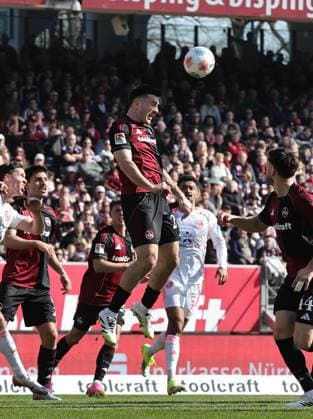 07 03 2026 Soccer Season 2025 2026 2 Soccer Bundesliga 25 Matchday 1 FC Nürnberg FCN Club Fortuna Düsseldorf F95 Sportfoto Zink DaMa xdaxmax DFL regulations prohibit any use of photographs as image sequences and or quasi video only for editorial use Luka Lochoshvili 24, 1 FC Nürnberg FCN with header