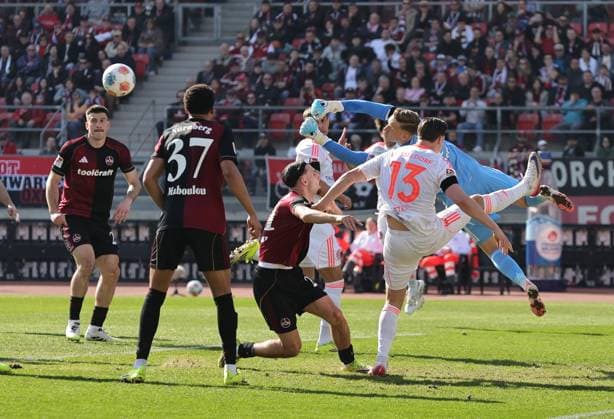 07 03 2026 Soccer Season 2025 2026 2 Soccer Bundesliga 25 Matchday 1 FC Nürnberg FCN Club Fortuna Düsseldorf F95 Sportfoto Zink DaMa xdaxmax DFL regulations prohibit any use of photographs as image sequences and or quasi video only for editorial use Jan Reichert 1, 1 FC Nürnberg FCN faustet Ball weg
