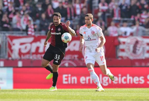 07 03 2026 Soccer Season 2025 2026 2 Soccer Bundesliga 25 Matchday 1 FC Nürnberg FCN Club Fortuna Düsseldorf F95 Sportfoto Zink DaMa xdaxmax DFL regulations prohibit any use of photographs as image sequences and or quasi video only for editorial use Adriano Grimaldi 33, 1 FC Nürnberg FCN Tim Oberdorf 15, Fortuna Düsseldorf F95