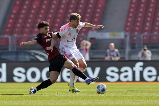 07 03 2026 Soccer Season 2025 2026 2 Soccer Bundesliga 25 Matchday 1 FC Nürnberg FCN Club Fortuna Düsseldorf F95 Sportfoto Zink DaMa xdaxmax DFL regulations prohibit any use of photographs as image sequences and or quasi video only for editorial use Justin von der Hitz 27, 1 FC Nürnberg FCN Christopher Lenz 3, Fortuna Düsseldorf F95