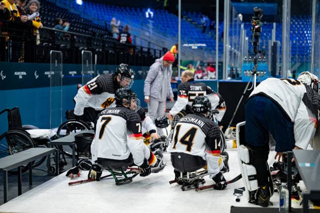 Para Ice hockey, Eishockey - Millano Cortina 2026 Winter Paralympics: Day 1 Para Ice Hockey - Milano Cortina 2026 Winter Paralympics: Day 1 MILANO SANTAGIULIA ICE HOCKEY ARENA MILANO, ITALY - MARCH 7: Preliminary Round - Group A China - Germany Team Para Ice Hockey Germany is playing China on March 7 at the Milano Santagiulia Ice Hockey Arena at day 1 of the Milano Cortina 2026 Winter Paralympics. (Photo by RALF KUCKUCK) Copyright 2026 Ralf Kuckuck