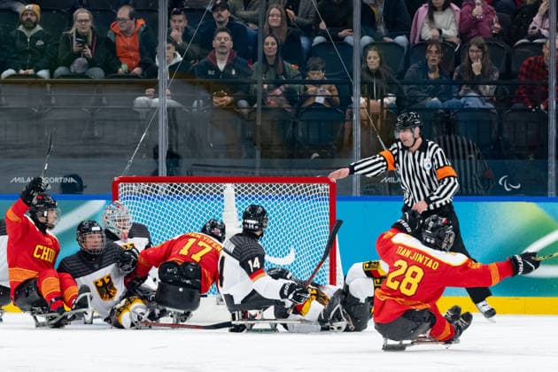 Para Ice hockey, Eishockey - Millano Cortina 2026 Winter Paralympics: Day 1 Para Ice Hockey - Milano Cortina 2026 Winter Paralympics: Day 1 MILANO SANTAGIULIA ICE HOCKEY ARENA MILANO, ITALY - MARCH 7: Preliminary Round - Group A China - Germany Team Para Ice Hockey Germany is playing China on March 7 at the Milano Santagiulia Ice Hockey Arena at day 1 of the Milano Cortina 2026 Winter Paralympics. (Photo by RALF KUCKUCK) Copyright 2026 Ralf Kuckuck