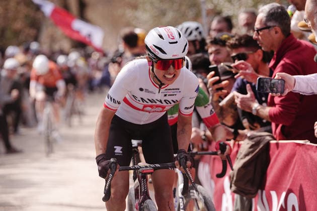 head of the race during the Strade Bianche Woman Elite (White Roads) a 133 km one day race from and to Siena (Tuscany), Italy - Saturday March 7, 2025 - - cycling  Copyright: xMarcoxAlpozzi xLaPressex