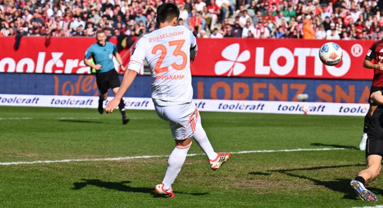 07 03 2026 Soccer Season 2025 2026 2 Soccer Bundesliga 25 Matchday 1 FC Nürnberg FCN Club Fortuna Düsseldorf F95 Sportfoto Zink xwoxzix DFL regulations prohibit any use of photographs as image sequences and or quasi video only for editorial use Shinta Appelkamp 23, Fortuna Düsseldorf F95 erzielt Treffer Tor Torschuß zum 0 1