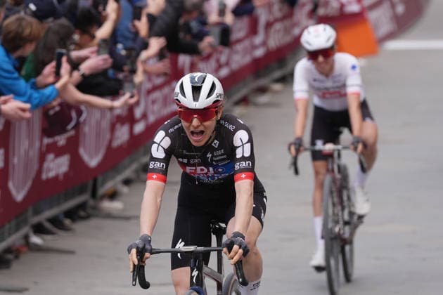 CHABBEY Elise of FDJ UNITED - SUEZ team winner of the race during the Strade Bianche Woman Elite (White Roads) a 133 km one day race from and to Siena (Tuscany), Italy - Saturday March 7, 2025 - - cycling  Copyright: xSpada LaPressex