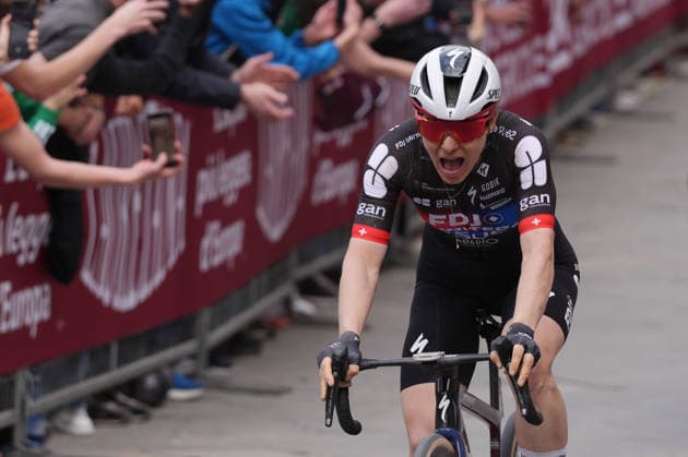 CHABBEY Elise of FDJ UNITED - SUEZ team winner of the race during the Strade Bianche Woman Elite (White Roads) a 133 km one day race from and to Siena (Tuscany), Italy - Saturday March 7, 2025 - - cycling  Copyright: xSpada LaPressex