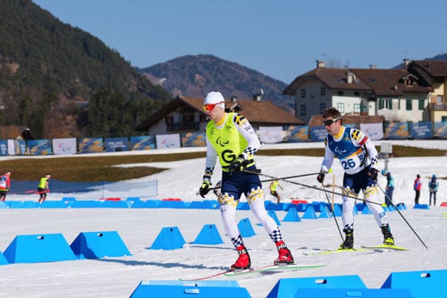 260307 Zebastian Modin of Sweden with guide Emil Talsi competes in men s sprint vision impaired biathlon on March 7, 2026 in Val di Fiemme. Photo: Oscar Olsson Swedish Parasport Federation BILDBYRAN kod XY XY0100 skidskytte biathlon skiskyting 2026 paralympics day 1 para biathlon mens sprint sitting bbeng paralympic games paralympics paralympiska spel paralympiske leker vinter-paralympics winter paralympics milano cortina 2026 milano cortina 2026 winter paralympic games paraskidskytte *** 260307 Zebastian Modin of Sweden with guide Emil Talsi competes in men s sprint vision impaired biathlon on March 7, 2026 in Val di Fiemme Photo Oscar Olsson Swedish Parasport Federation BILDBYRAN code XY XY0100 biathlon biathlon biathlon 2026 paralympics day 1 para biathlon mens sprint sitting bbeng paralympic games paralympiska spel paralympiske leker vinter paralympics winter paralympics milano cortina 2026 milano cortina 2026 winter paralympic games paraskidskytte  Copyright: OscarxOlsson BB260307ZM032
