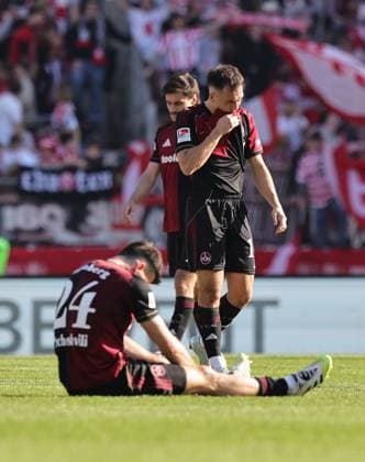 07 03 2026 Soccer Season 2025 2026 2 Soccer Bundesliga 25 Matchday 1 FC Nürnberg FCN Club Fortuna Düsseldorf F95 Sportfoto Zink DaMa xdaxmax DFL regulations prohibit any use of photographs as image sequences and or quasi video only for editorial use Luka Lochoshvili 24, 1 FC Nürnberg FCN Tom Baack 5, 1 FC Nürnberg FCN Julian Justvan 10, 1 FC Nürnberg FCN disappointed Disappointment after the end of the match