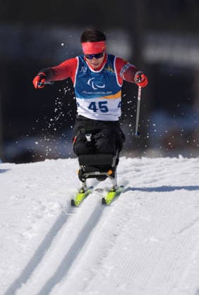 (260307) -- TESERO, March 7, 2026 -- Liu Mengtao of China competes during the men s sprint sitting final of para biathon at the Milan-Cortina 2026 Paralympic Winter games, Winterspiele,Spiele, Summer games in Tesero, Italy, March 7, 2026. ) (SP)ITALY-TESERO-PARALYMPIC WINTER GAMES-PARA BIATHLON-MEN S SPRINT SITTING CaixYang 