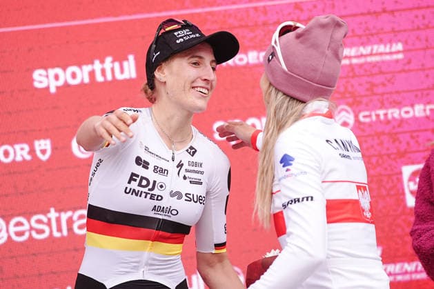 during the Strade Bianche Woman Elite (White Roads) a 133 km one day race from and to Siena - Tuscany,- Saturday March 7, 2025, Italy. - cycling  Copyright: xMarcoxAlpozzi xLaPressex