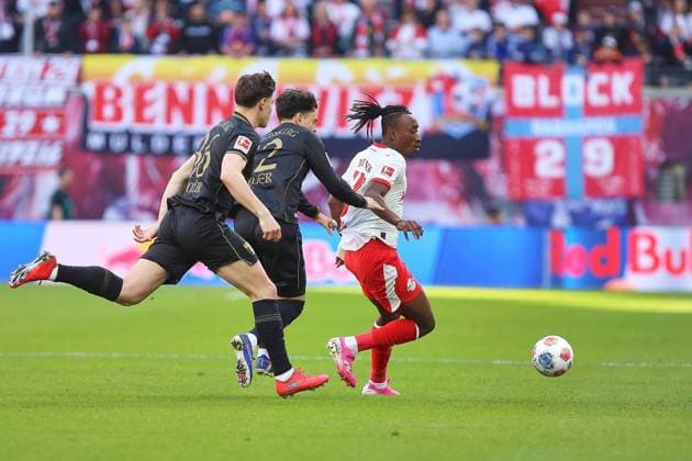 Leipzig, Saxony, Germany, 07 03 2026 Red Bull Arena 25 Matchday, Season 2025 26, 1 Soccer Bundesliga RB Leipzig FC Augsburg Mert Kömür 36, FCA , Fabian Rieder 32, FCA and Yan Diomande 49, RBL Copyright: xdtsxNachrichtenagenturx dts_109917
