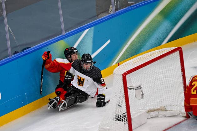 The Germany Team in actiont during Paralympic Winter games, Winterspiele,Spiele, Summer games MILANO-CORTINA 2026 - Para Ice hockey, Eishockey - China vs Germany , Olympic Winter Games Milano-Cortina 2026 in Milano, Italy, March 07 2026  Copyright: xAlessioxMarini IPAxSportx xipa-agency.netx xx IPA_72510009 IPA_Agency_IPA72510009