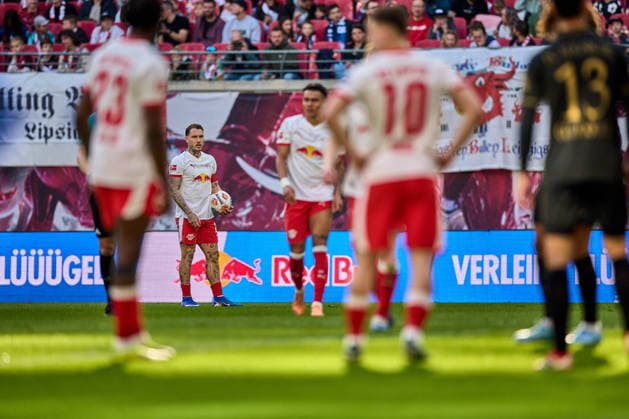 07 03 2026, Football, Men, Bundesliga, 2025 2026, RB Leipzig FC Augsburg David Raum 22, RB Leipzig , Freisteller, vorm Freistoß Leipzig Red Bull Arena Sachsen Germany