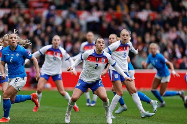 England vs Iceland - Womens World Cup 2026 Qualifier - Saturday 07th March Goalscorer Lucy Bronze During the Women™s World Cup 2026 Qualifier between England and Iceland at the City Ground on March 07th, 2026 Photo by Ben Booth SportPix SIPA USA Nottingham The City Ground Nottinghamshire United Kingdom Copyright: xBenxBoothx