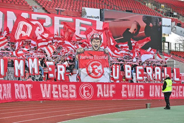 2 Bundesliga 1 FC Nuremberg Fortuna Düsseldorf 07 03 2026 NUREMBERG, GERMANY 07 MARCH the fans of the guests have prepared a choreo at the beginning of the match during the match between 1 FC Nuremberg and Fortuna Düsseldorf on matchday 25 of the 2 Bundesliga at the Max Morlock Stadium DFL REGULATIONS PROHIBIT ANY USE OF PHOTOGRAPHS AS IMAGE SEQUENCES AND OR QUASI VIDEO Copyright: xBEAUTIFULxSPORTS Goldbergx