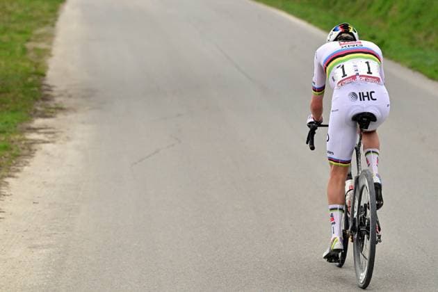 Slovenian Tadej Pogacar of UAE Team Emirates - XRG pictured in action during the men elite Strade Bianche one day cycling race, 203km from and to Siena, Italy on Saturday 07 March 2026. DIRKxWAEM  x166748622x