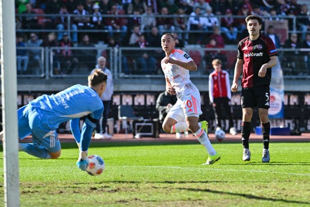 2 Bundesliga 1 FC Nuremberg Fortuna Düsseldorf 07 03 2026 NUREMBERG, GERMANY 07 MARCH Marin LJUBICIC Fortuna Düsseldorf 20 fails with his shot on goal against Jan REICHERT 1 FC Nuremberg 1 during the match between 1 FC Nürnberg and Fortuna Düsseldorf on matchday 25 of Bundesliga 2 at Max Morlock Stadium DFL REGULATIONS PROHIBIT ANY USE OF PHOTOGRAPHS AS IMAGE SEQUENCES AND OR QUASI VIDEO Copyright: xBEAUTIFULxSPORTS Goldbergx
