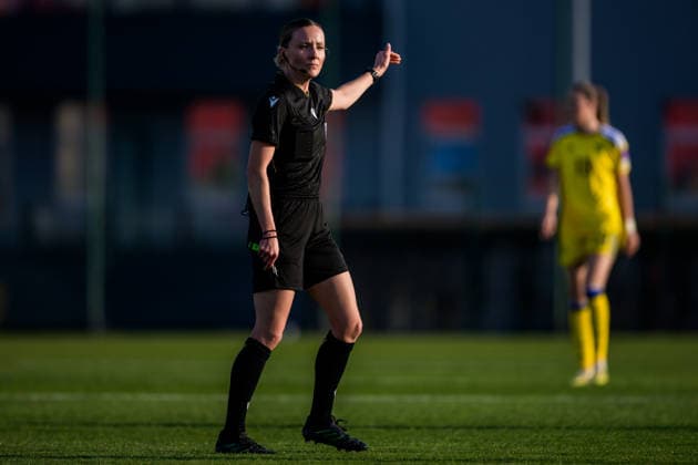 260307 Referee Fabienne Michel during the FIFA Women™s World Cup Qualifier football match between Serbia and Sweden on March 7, 2026 in Stara Pazova Photo Ludvig Thunman BILDBYRAN code LT LT0784 fotboll football soccer fotball vm kval kval fifa womens world cup qualifier qualifier serbien serbia sverige sweden dam bbeng  Copyright: LUDVIGxTHUNMAN BB260307LT054