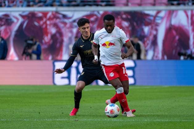 Germany Bundesliga 2025 2026, Matchday 25 RB Leipzig vs FC Augsburg Red Bull Arena Leipzig Ridle Baku RB Leipzig, 17 on the ball Copyright: xTomxLauruschkatx