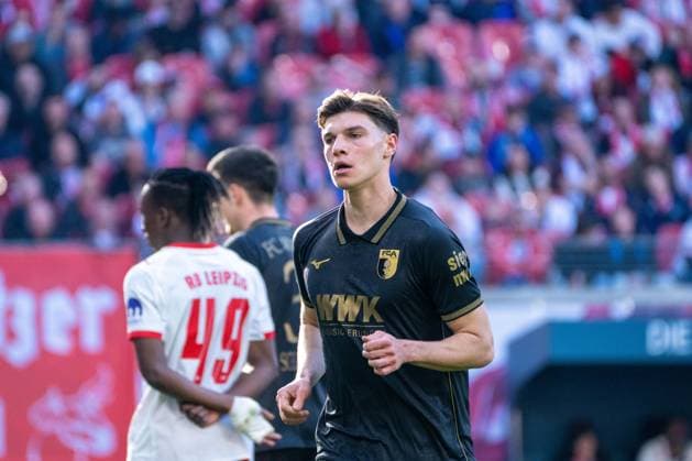 Germany Bundesliga 2025 2026, Matchday 25 RB Leipzig vs FC Augsburg Red Bull Arena Leipzig Mert Kömür FC Augsburg, 36 Copyright: xTomxLauruschkatx