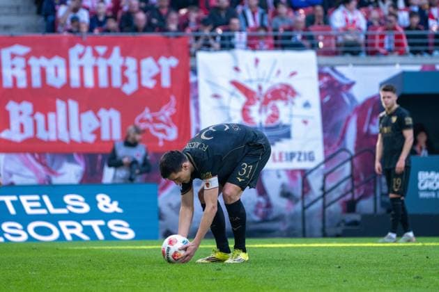 Germany Bundesliga 2025 2026, Matchday 25 RB Leipzig vs FC Augsburg Red Bull Arena Leipzig Keven Schlotterbeck FC Augsburg, 31 Penalties Copyright: xTomxLauruschkatx