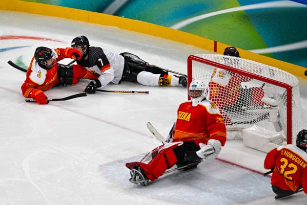 People s Republic Of China in action during the Paralympic Games Milano-Cortina 2026, Ice hockey, Eishockey match between People s Republic Of China and The Germany Team on March 6, 2026 at Arena di Verona in Verona, Italy during Paralympic Winter games, Winterspiele,Spiele, Summer games MILANO-CORTINA 2026 - Para ice hockey - China vs Germany , Olympic Winter Games Milano-Cortina 2026 in Milano, Italy, March 07 2026  Copyright: xAlessioxMarini IPAxSportx xipa-agency.netx xx IPA_72511202 IPA_Agency_IPA72511202