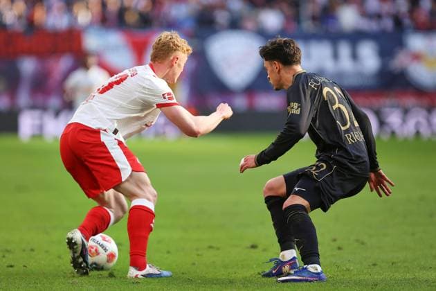 Leipzig, Saxony, Germany, 07 03 2026 Red Bull Arena 25 Matchday, Season 2025 26, 1 Soccer Bundesliga RB Leipzig FC Augsburg Nicolas Seiwald 13, RBL and Fabian Rieder 32, FCA Copyright: xdtsxNachrichtenagenturx dts_109922