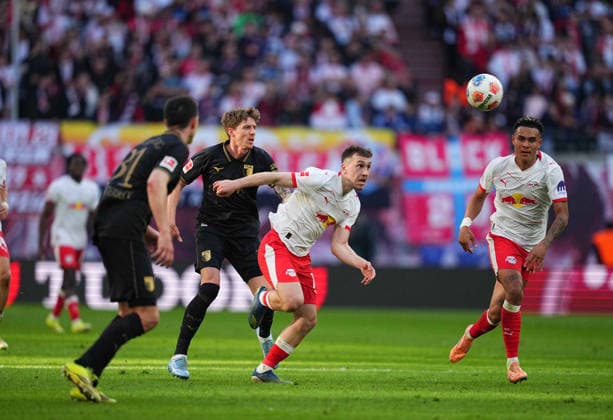 Brajan Gruda RB Leipzig in action during the 1 Bundesliga match between RB¯Leipzig¯ vs¯FC¯Augsburg, Red¯Bull¯Arena, Leipzig, Germany on 07 March 2026 Photo by Thor Wegner DeFodi Images Brajan Gruda RB Leipzig controls the ball during RB¯Leipzig¯and¯FC¯Augsburg at Red¯Bull¯Arena, Leipzig, Germany on March 7, 2026 Thor Wegner DeFodi Images Photo by DeFodi Images