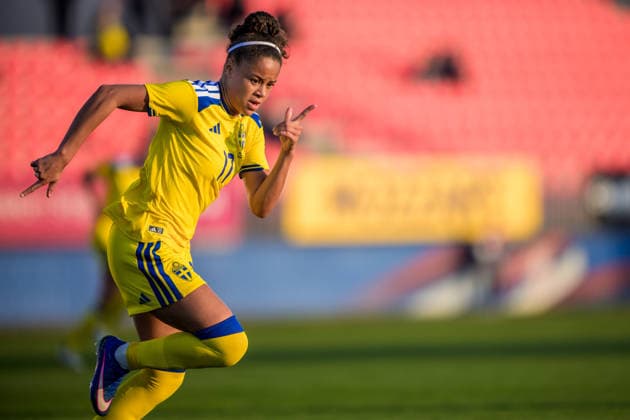 260307 Felicia Schröder of Sweden during the FIFA Women™s World Cup Qualifier football match between Serbia and Sweden on March 7, 2026 in Stara Pazova Photo Ludvig Thunman BILDBYRAN code LT LT0784 fotboll football soccer fotball vm kval kval fifa womens world cup qualifier qualifier serbien serbia sverige sweden dam bbeng  Copyright: LUDVIGxTHUNMAN BB260307LT081