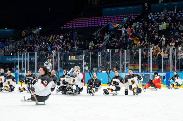 Para Ice hockey, Eishockey - Millano Cortina 2026 Winter Paralympics: Day 1 Para Ice Hockey - Milano Cortina 2026 Winter Paralympics: Day 1 MILANO SANTAGIULIA ICE HOCKEY ARENA MILANO, ITALY - MARCH 7: Preliminary Round - Group A China - Germany Team Para Ice Hockey Germany is playing China on March 7 at the Milano Santagiulia Ice Hockey Arena at day 1 of the Milano Cortina 2026 Winter Paralympics. (Photo by RALF KUCKUCK) Copyright 2026 Ralf Kuckuck