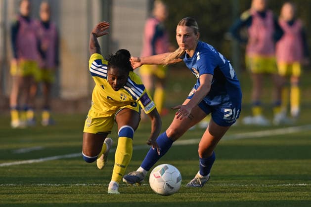 SERBIA vs SWEDEN MONICA JUSU BAH vs ZIVANA STUPAR football Serbia vs Sweden World Cup qualifications match at sports center FSS, Stara Pazova 07.03.2026 Foto: FOOTBALL, SERBIA, SWEDEN, WORLD CUP QUALIFICATIONS, WOMEN Stara Pazova Sports center Stara Pazova Serbia Copyright: xMarkoxMetlas xMNxPressx
