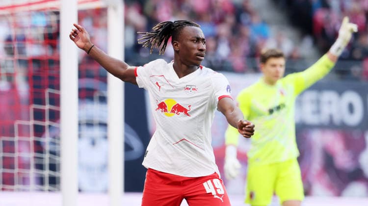 RB Leipzig Augsburg Bundesliga Leipzig, 07 03 2026, Red Bull Arena, Fußball, 1 Bundesliga, 25 Spieltag , RB Leipzig vs FC Augsburg , Im Bild Yan Diomande 49, RB Leipzig , Nur zur redaktionellen Nutzung Only editorial use , DFL DFB regulations prohibit any use of photographs as image sequences and or quasi video ,