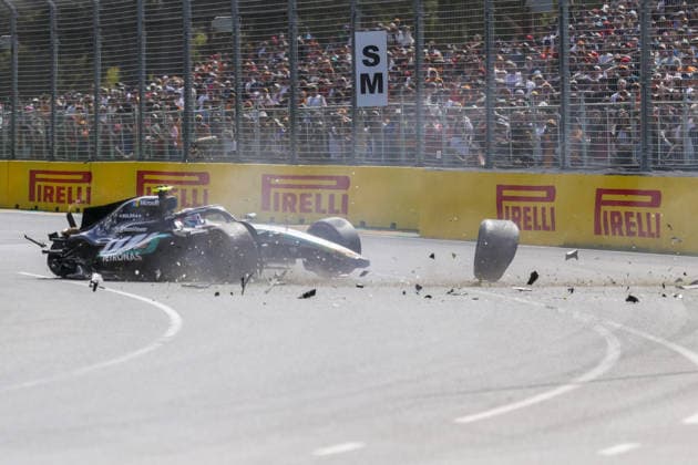 MELBOURNE, AUSTRALIA - MARCH 7: Andrea Kimi Antonelli of Italy (12) crashing his Mercedes AMG PETRONAS F1 Team F1 W17 during qualifying ahead of the F1 Grand Prix of Australia at Albert Park Circuit on March 7, 2026 in Melbourne, Australia.(Photo by Paddocker)  Copyright: xPaddocker SPPx Sportspressphoto_SPR103988