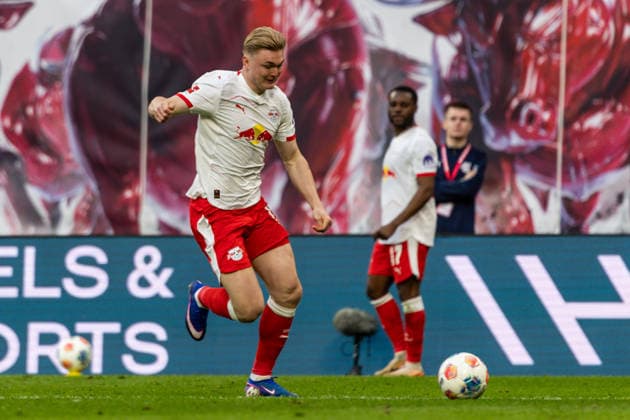 GER, Bundesliga, RB Leipzig FC Augsburg 07 03 2026, Red Bull Arena, Leipzig, GER, Bundesliga, RB Leipzig FC Augsburg Conrad Harder RB Leipzig 11 single action action Â nordphotoxGmbHxx xAlexanderxTrienitz nph00051