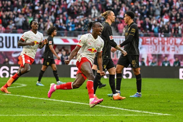 Soccer I Men I Season 2025 2026 I Bundesliga I 25 Matchday I RB Leipzig FC Augsburg I 07 03 2026 Goal celebration Yan Diomande 49, RB Leipzig after his goal to equalize 1 1 Crop, close-up, portrait, portrait, single photo, single image, body Leipzig Red Bull Arena Saxony Germany Copyright: xLobeca InesxHähnelx