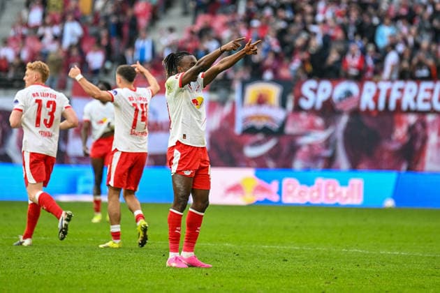 Soccer I Men I Season 2025 2026 I Bundesliga I 25 Matchday I RB Leipzig FC Augsburg I 07 03 2026 Goal celebration Yan Diomande 49, RB Leipzig after his goal to equalize 1 1 Crop, close-up, portrait, portrait, single photo, single image, body Leipzig Red Bull Arena Saxony Germany Copyright: xLobeca InesxHähnelx