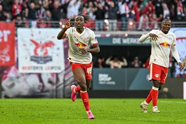 Soccer I Men I Season 2025 2026 I Bundesliga I 25 Matchday I RB Leipzig FC Augsburg I 07 03 2026 Goal celebration Yan Diomande 49, RB Leipzig after his goal to equalize 1 1 Crop, close-up, portrait, portrait, single photo, single image, body Leipzig Red Bull Arena Saxony Germany Copyright: xLobeca InesxHähnelx
